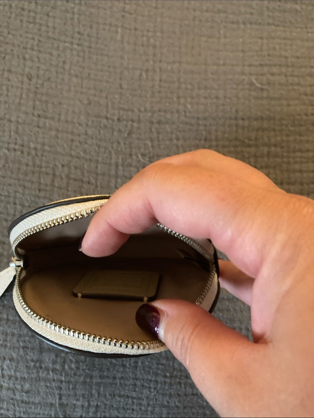 Coach Cream and Black Skeleton Coin Pouch - Picture 3 of 3